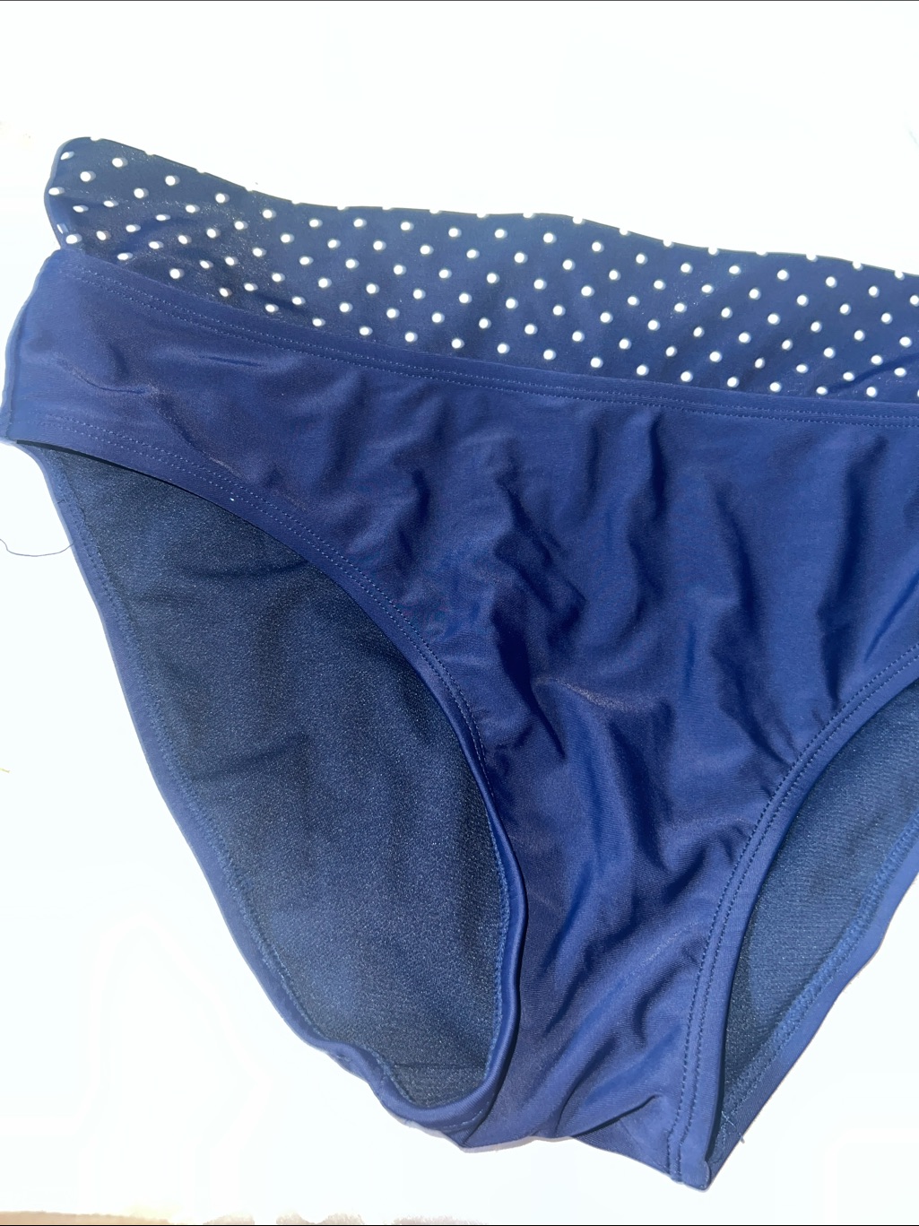 Women's Navy Polka Dot Bikini Bottoms